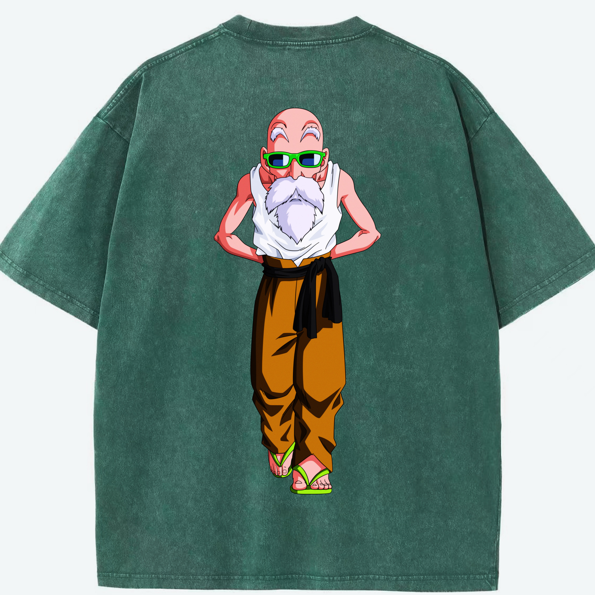 （画像用） ドラゴンボール 亀仙人（かめせんにん） DRAGON BALL Master Roshi Kame Sennin 綿100% ヴィンテージ風 半袖Tシャツ（背面プリント）